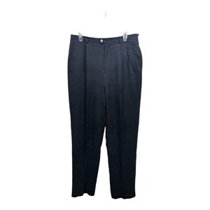 Tommy Bahama Trouser Pants Womens Size 12 Black Silk Office Dressy Tapered